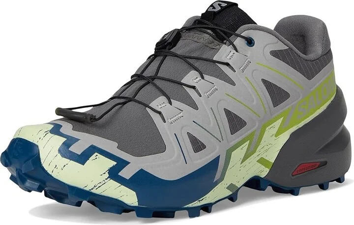Salomon Speedcross 6 Men's Shoes Castlerock/Lime Cream/Poseidon : 9.5 D - Medium, Textile - Image 5