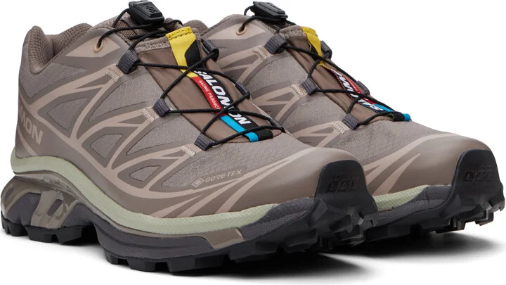 Salomon Taupe XT-6 GORE-TEX Sneakers - Image 4