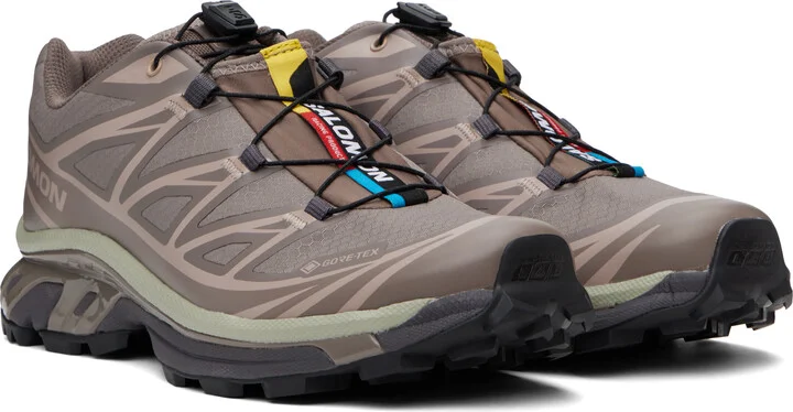 Salomon Taupe XT-6 GORE-TEX Sneakers - Image 4