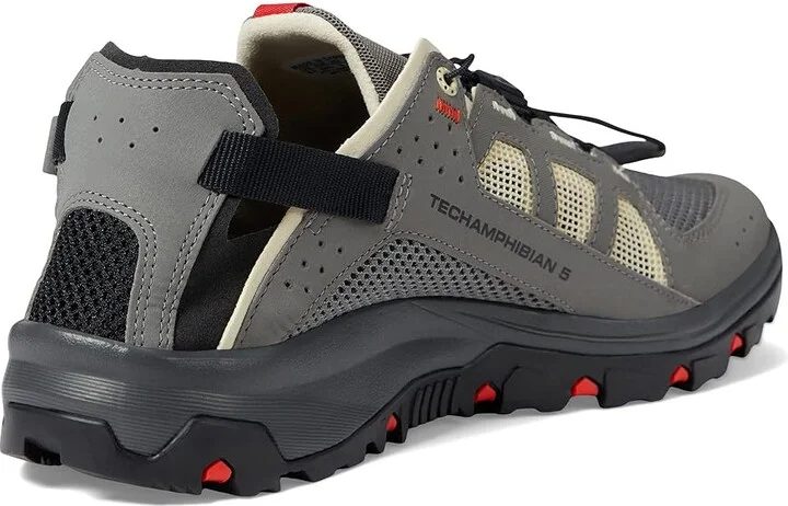 Salomon Techamphibian 5 Men's Shoes Pewter Moth Fiery Red : 7 D - Medium, Textile - Image 4