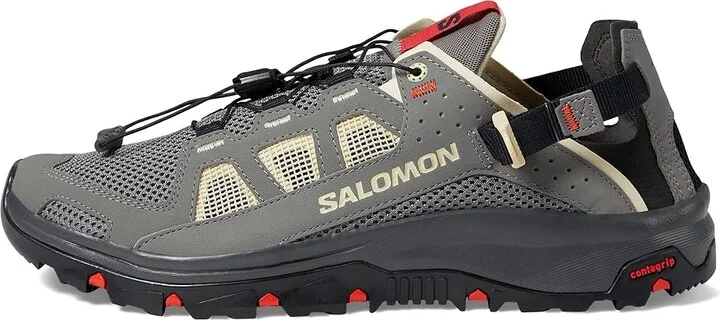 Salomon Techamphibian 5 Men's Shoes Pewter Moth Fiery Red : 7 D - Medium, Textile - Image 6