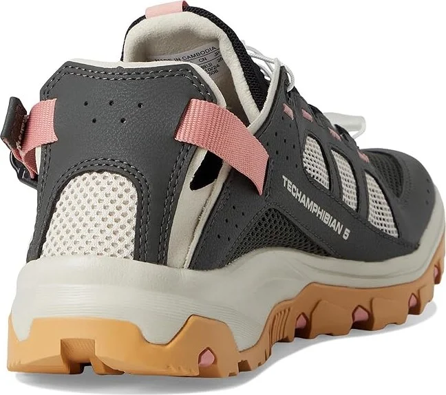 Salomon Techamphibian 5 Women's Shoes Peat/Rainy Day/Hyma Pink : 7 B - Medium, Synthetic/Textile - Image 4