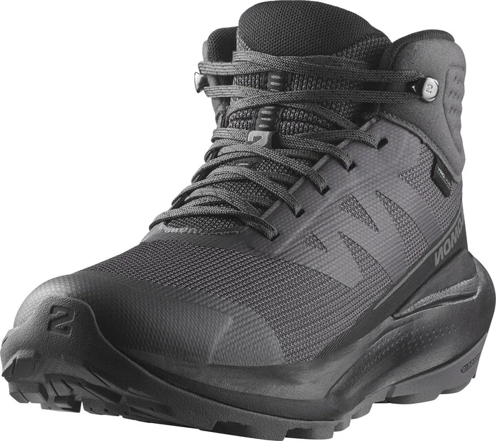Salomon Women’s Elixir Tour Waterproof Winter Mid Hiking Shoe - Asphalt/Black/Castlerock - 9.5