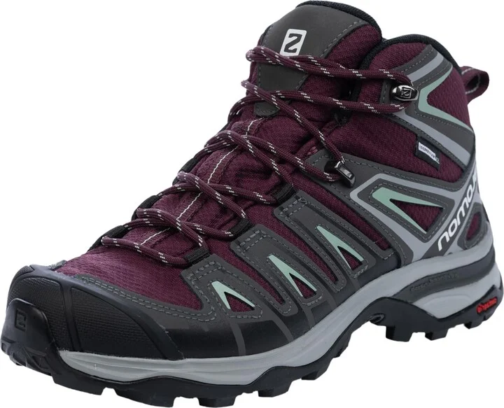 Salomon Women’s X Ultra Pioneer Mid ClimaSalomon Waterproof Hiking Boot - Wine Tasting/Magnet/Granite Green - 10