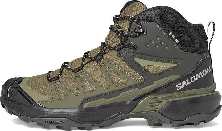 Salomon X Ultra 360 Mid GTX(r) Men's Running Shoes Olive Night/Black/Peat : 7 D - Medium - Image 6