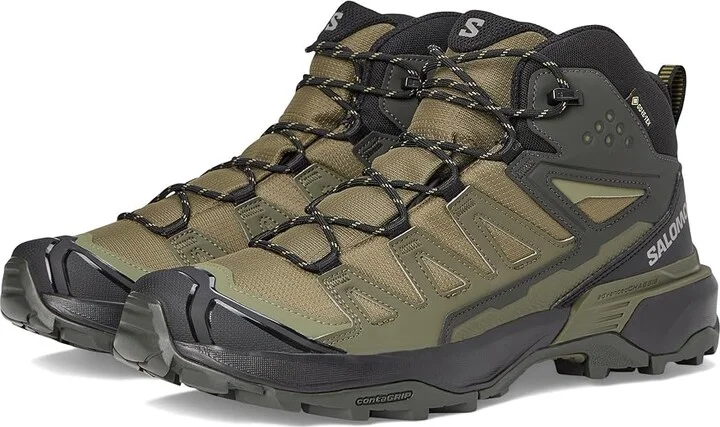 Salomon X Ultra 360 Mid GTX(r) Men's Running Shoes Olive Night/Black/Peat : 7 D - Medium