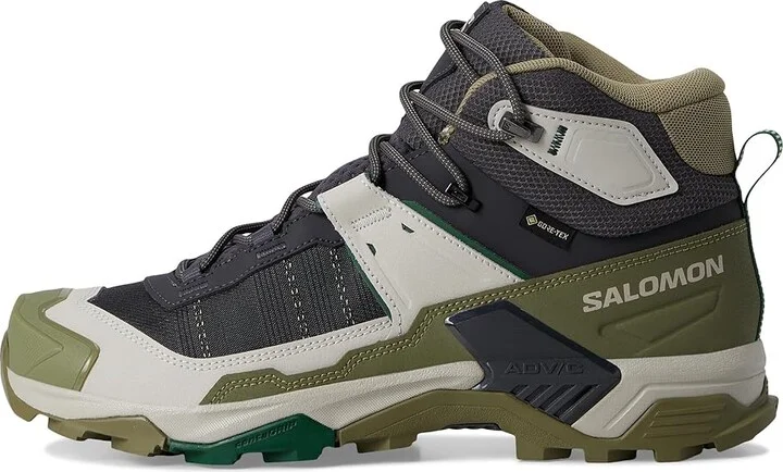 Salomon X Ultra 5 Mid GTX(r) Men's Running Shoes Asphalt/Aloe/Eden : 9 D - Medium, Leather - Image 6