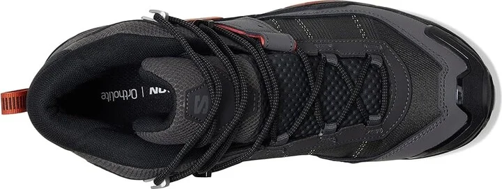 Salomon X Ultra 5 Mid GTX(r) Men's Running Shoes Asphalt/Castlerock/Burnt Ochre : 11 D - Medium, Leather - Image 2