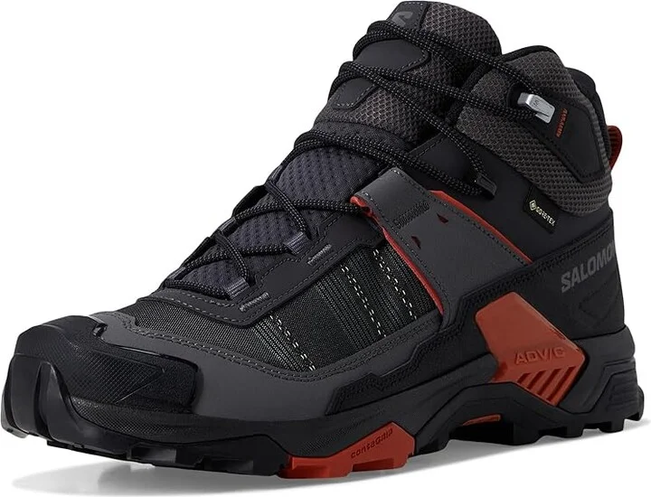 Salomon X Ultra 5 Mid GTX(r) Men's Running Shoes Asphalt/Castlerock/Burnt Ochre : 11 D - Medium, Leather - Image 5