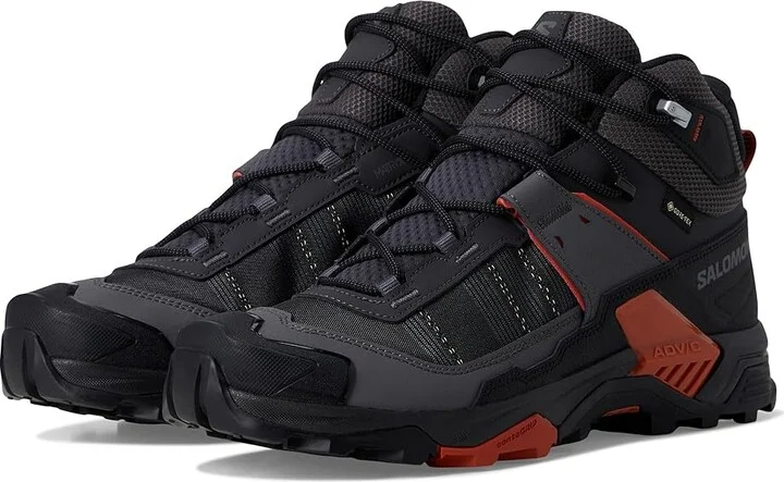 Salomon X Ultra 5 Mid GTX(r) Men's Running Shoes Asphalt/Castlerock/Burnt Ochre : 11 D - Medium, Leather
