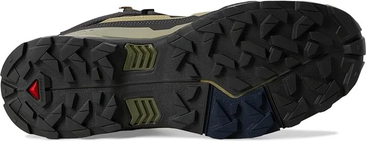 Salomon X Ultra 5 Mid GTX(r) Men's Running Shoes Peat/Gray Green/Blue Nights : 10.5 D - Medium, Leather - Image 3