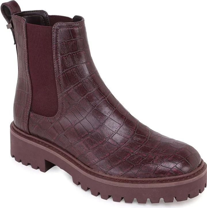 Salt Lug Womens Patent Pull On Chelsea Boots