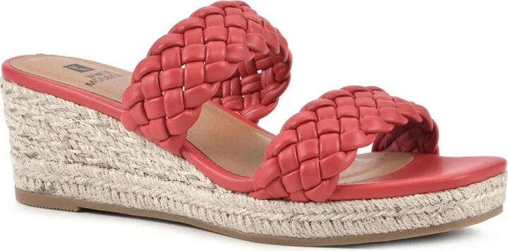 Salvadora Womens Faux Leather Braided Wedge Sandals