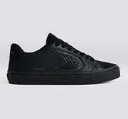 SALVAS All Black Premium Leather and Suede Ash Grey Logo Sneaker Women - Image 9