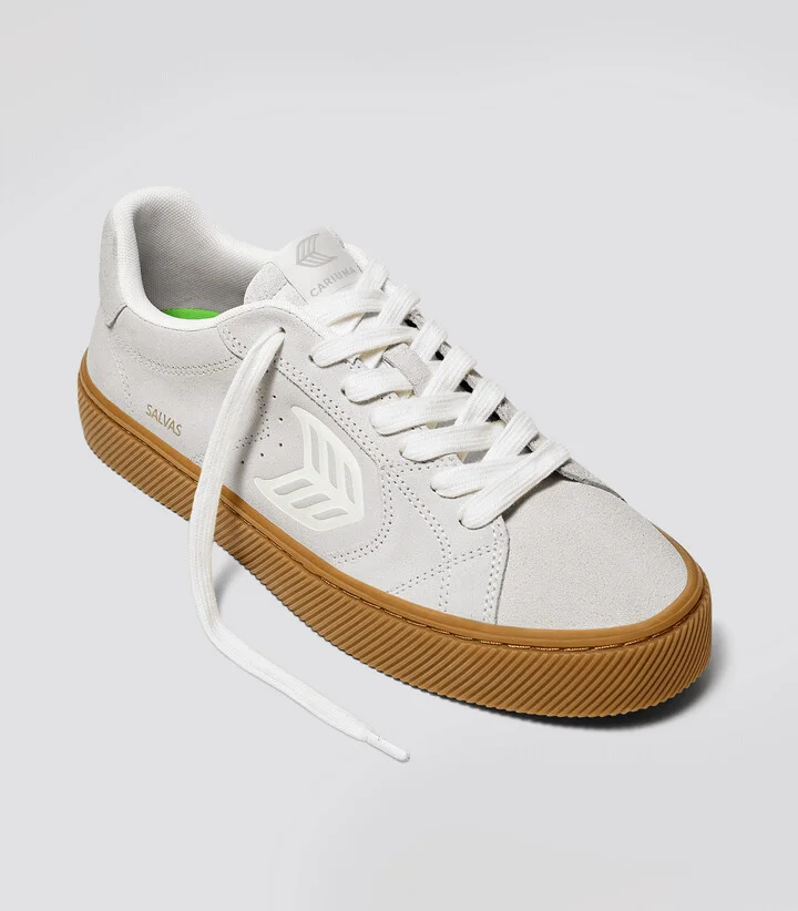 SALVAS Gum Smoke White Suede Off-White Logo Sneaker Women - Image 2