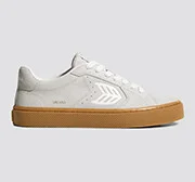 SALVAS Gum Smoke White Suede Off-White Logo Sneaker Women - Image 8