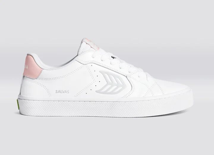 SALVAS White Leather Ice Logo Rose Sneaker Men - Image 3