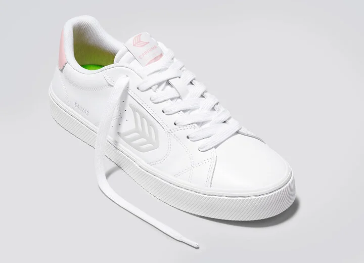 SALVAS White Leather Ice Logo Rose Sneaker Men - Image 4