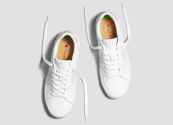 SALVAS White Leather Ice Logo Rose Sneaker Men - Image 8