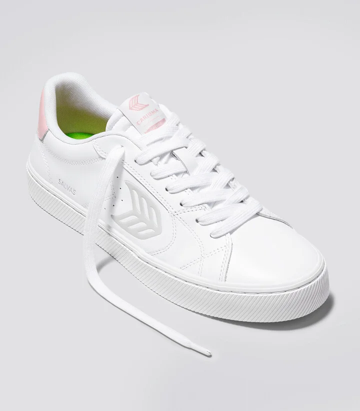 SALVAS White Leather Ice Logo Rose Sneaker Men - Image 11