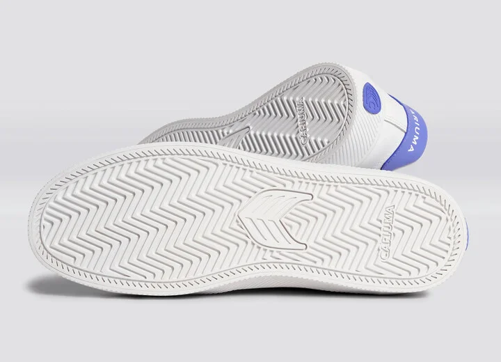SALVAS White Leather Pantone Very Peri Logo Sneaker Women - Image 5