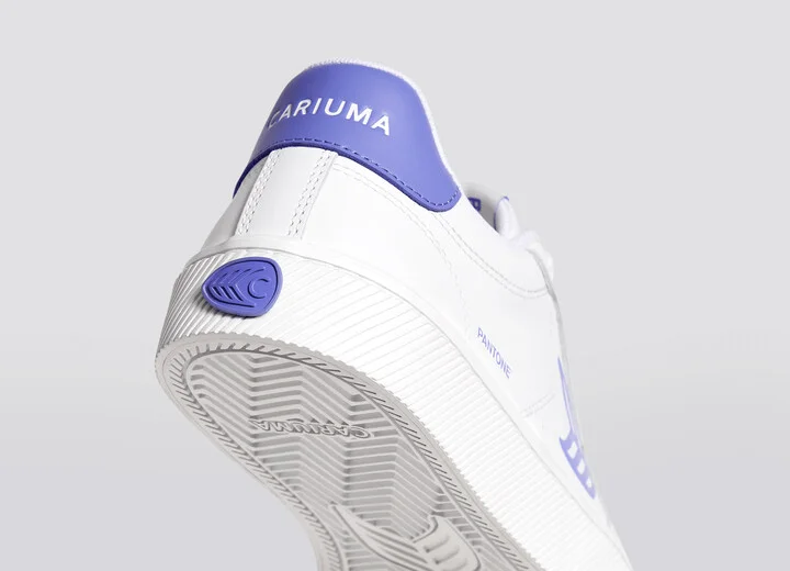 SALVAS White Leather Pantone Very Peri Logo Sneaker Women - Image 6
