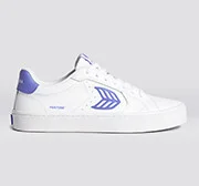 SALVAS White Leather Pantone Very Peri Logo Sneaker Women - Image 9