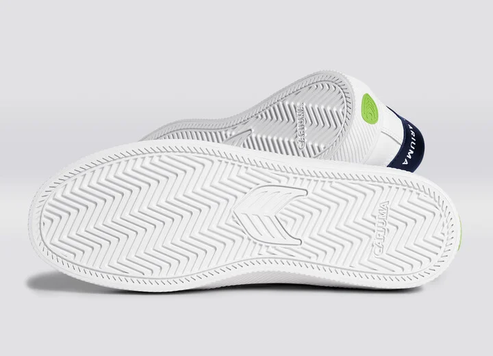 SALVAS White Leather Red Logo Navy Sneaker Men - Image 6