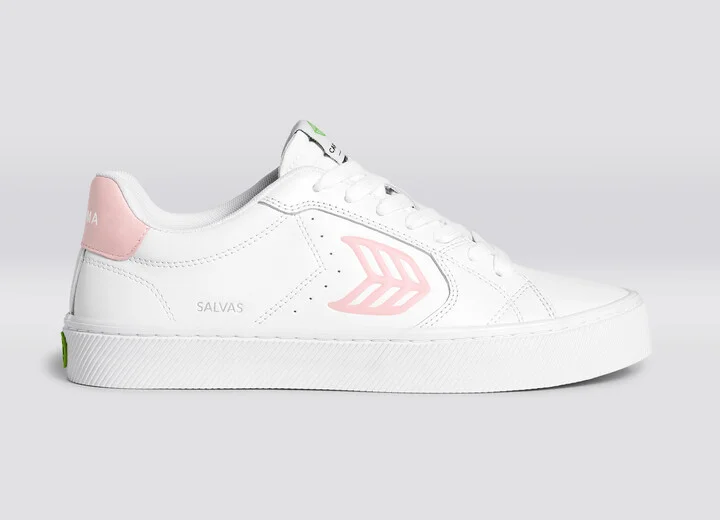 SALVAS White Leather Rose Logo Sneaker Men - Image 3