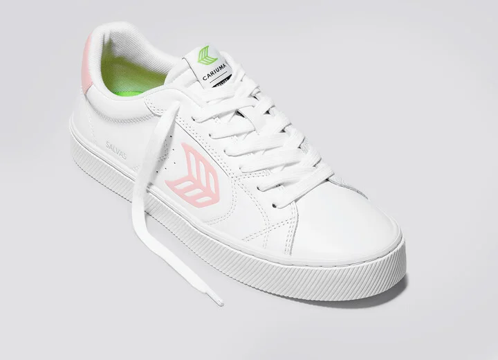 SALVAS White Leather Rose Logo Sneaker Men - Image 4