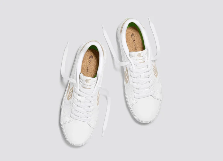 SALVAS White Leather Shifting Sand Logo Sneaker Women - Image 7