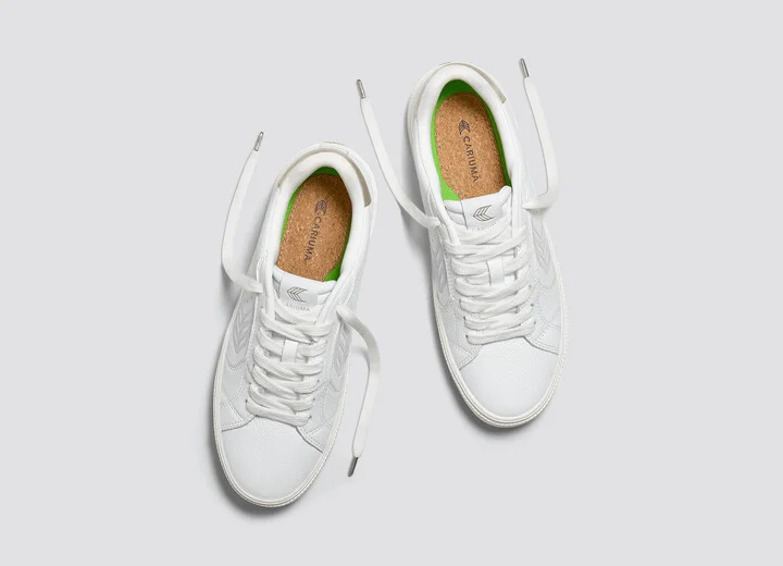 SALVAS White Premium Leather Ice Logo Metallic Gold Sneaker Women - Image 6