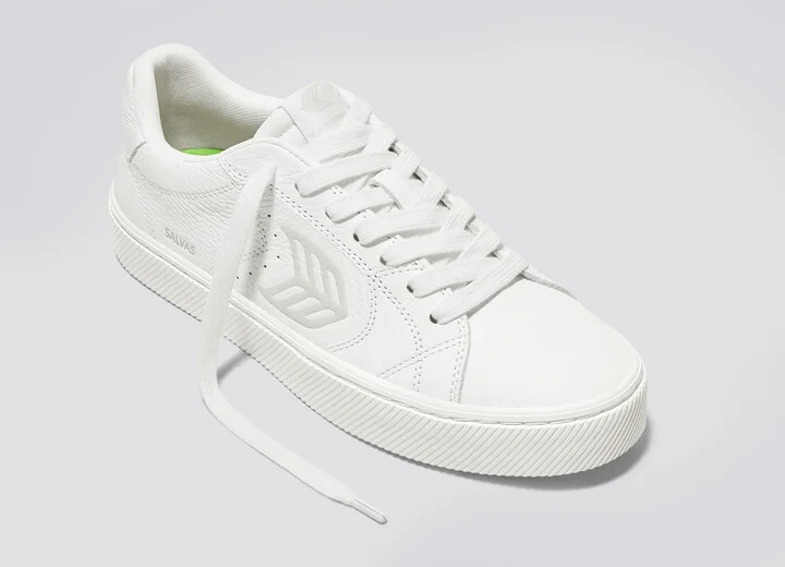 SALVAS White Premium Leather Ice Logo Sneaker Men - Image 4