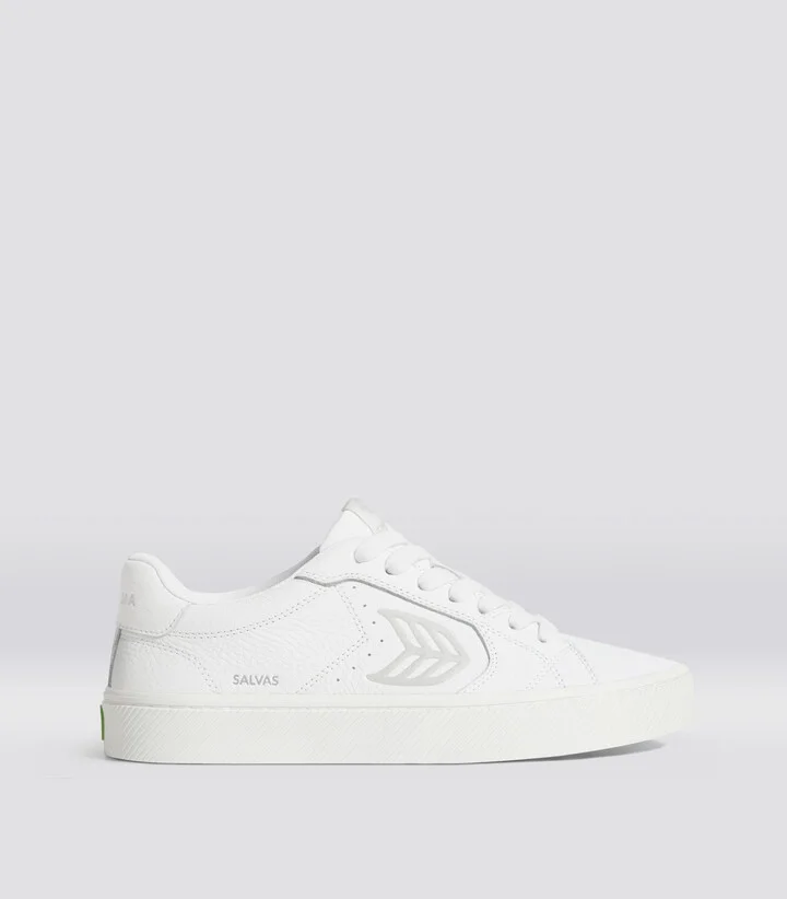SALVAS White Premium Leather Ice Logo Sneaker Men