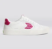 SALVAS White Premium Leather Jazzy Pink Logo Sneaker Men - Image 9