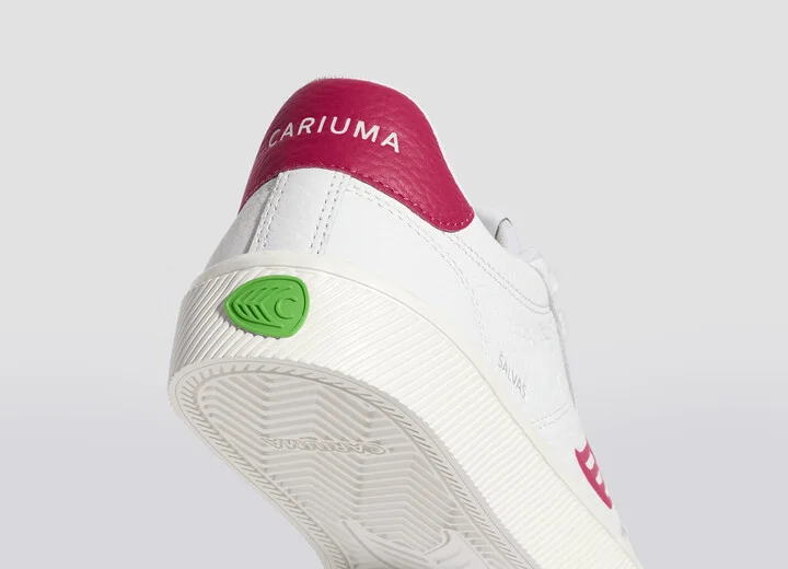SALVAS White Premium Leather Jazzy Pink Logo Sneaker Women - Image 6