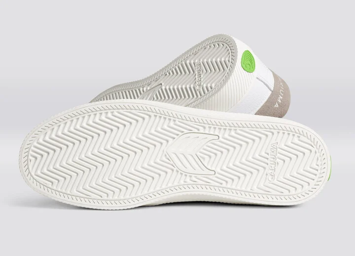 SALVAS White Premium Leather Vintage White Suede Rose Logo Sneaker Men - Image 5