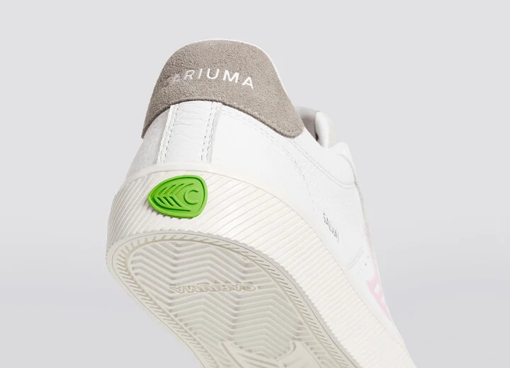 SALVAS White Premium Leather Vintage White Suede Rose Logo Sneaker Men - Image 6
