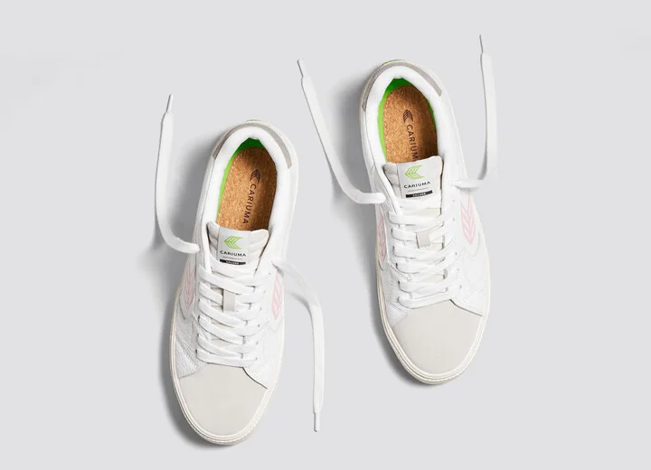 SALVAS White Premium Leather Vintage White Suede Rose Logo Sneaker Men - Image 7