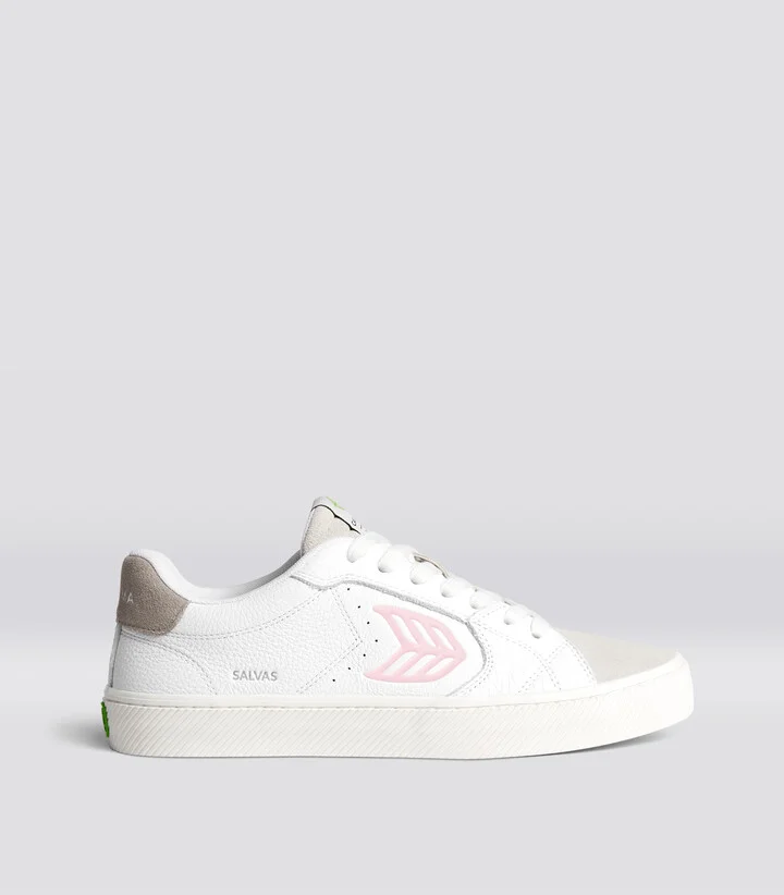 White Pebbled Leather/Rose