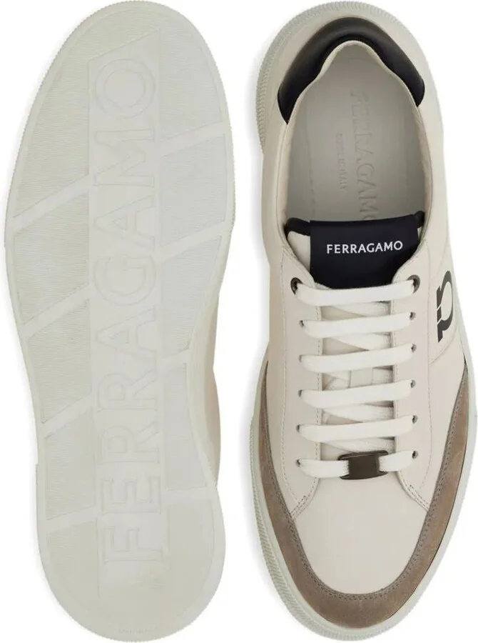 Salvatore Ferragamo Alaska Leather And Suede Sneaker With Gancini Detail Shoes - Image 5