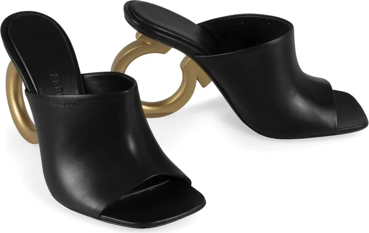 Salvatore Ferragamo Astro Leather Mules - Image 3
