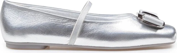 Salvatore Ferragamo Ballerina In Soft Laminated Leather