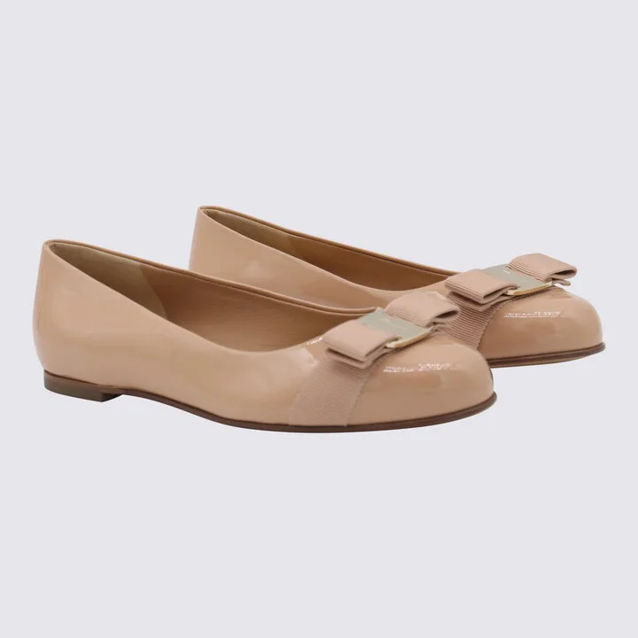 Salvatore Ferragamo Beige Varina Flats - Image 2