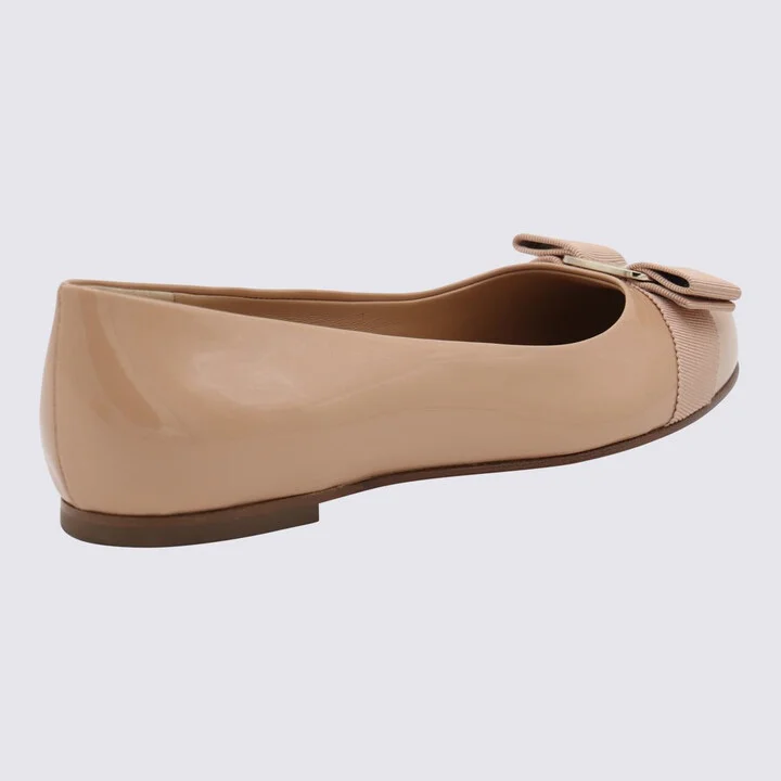Salvatore Ferragamo Beige Varina Flats - Image 3