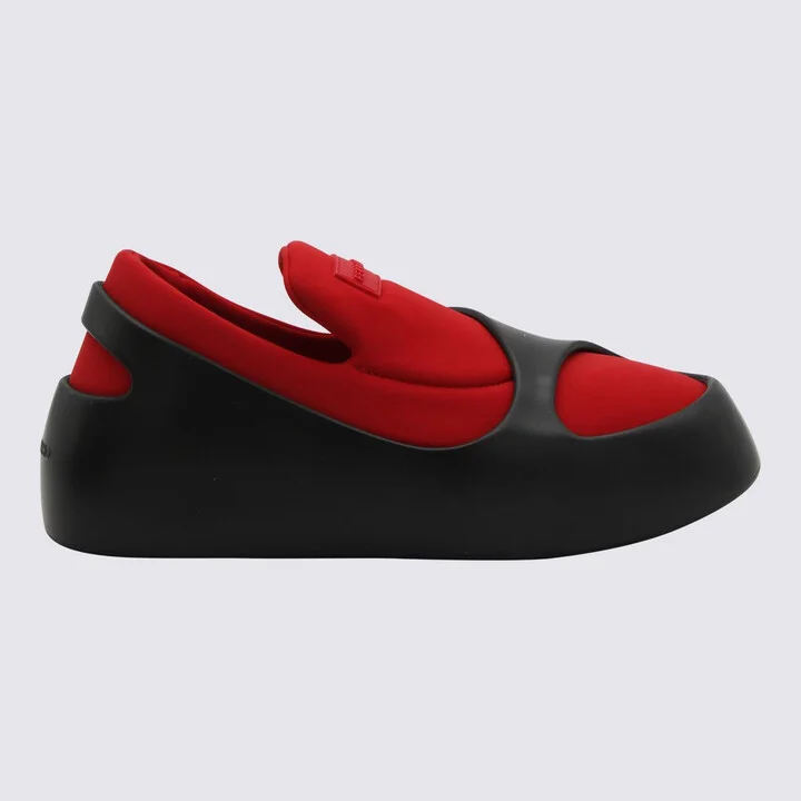 Salvatore Ferragamo Black And Red Lunar Sneakers