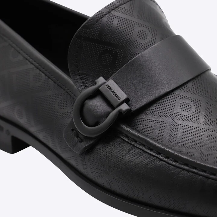 Salvatore Ferragamo Black Leather Caspian Loafers - Image 4