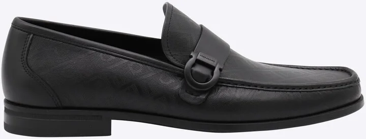 Salvatore Ferragamo Black Leather Caspian Loafers