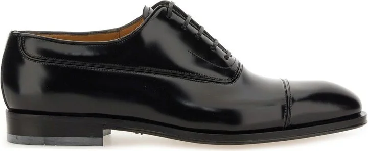 Salvatore Ferragamo Black Leather Lace Up Shoes
