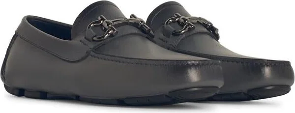 Salvatore Ferragamo Black Leather Loafers - Image 2